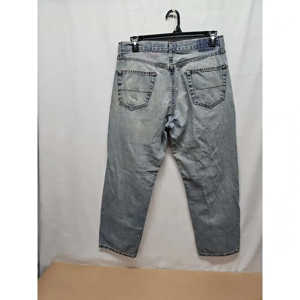 Levi Strauss Signature Men Blue Relaxed Fit Distressed Classic Denim Jeans 36x30